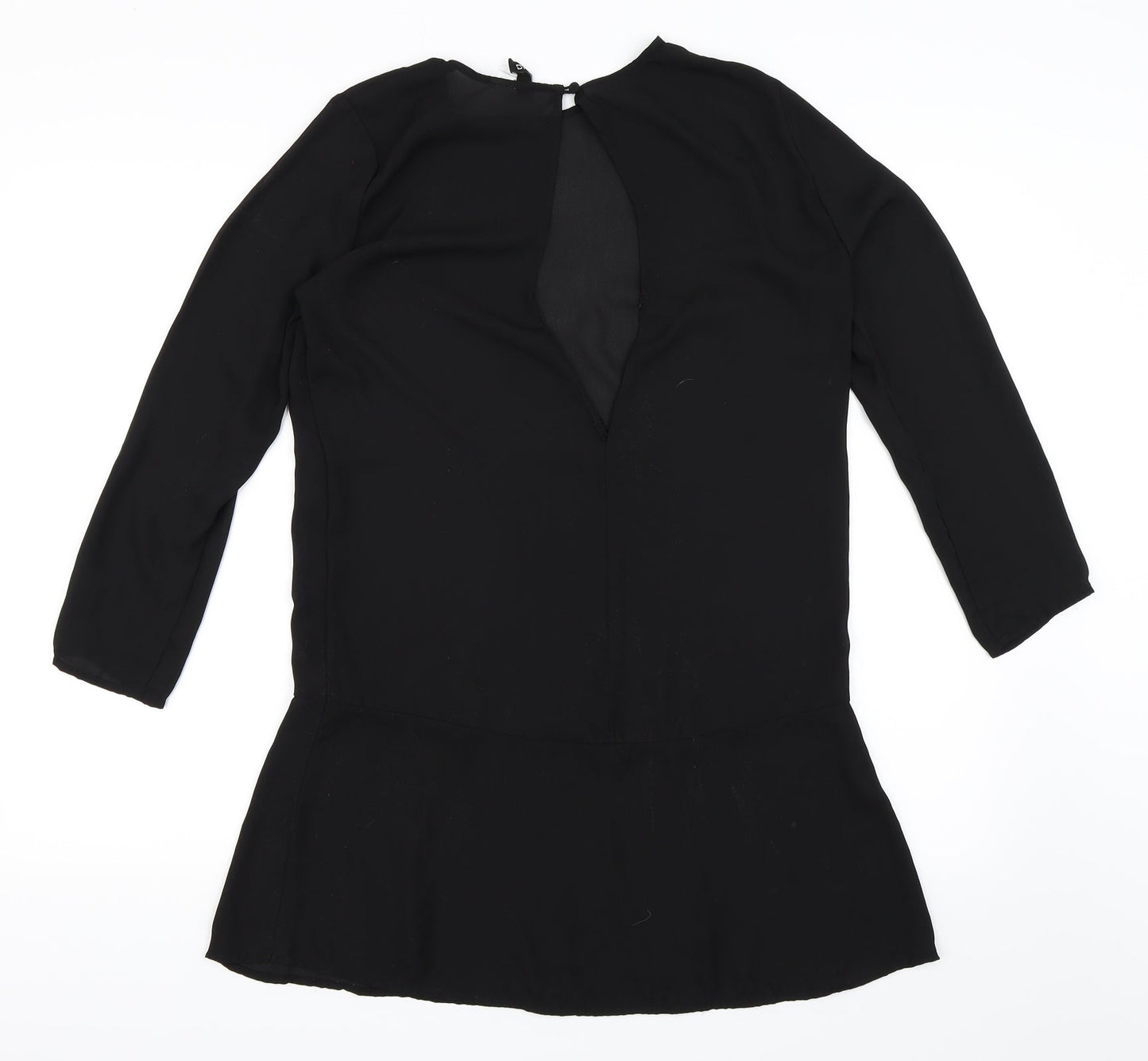 Divided by H&M Womens Black  Chiffon Tunic Blouse Size 10