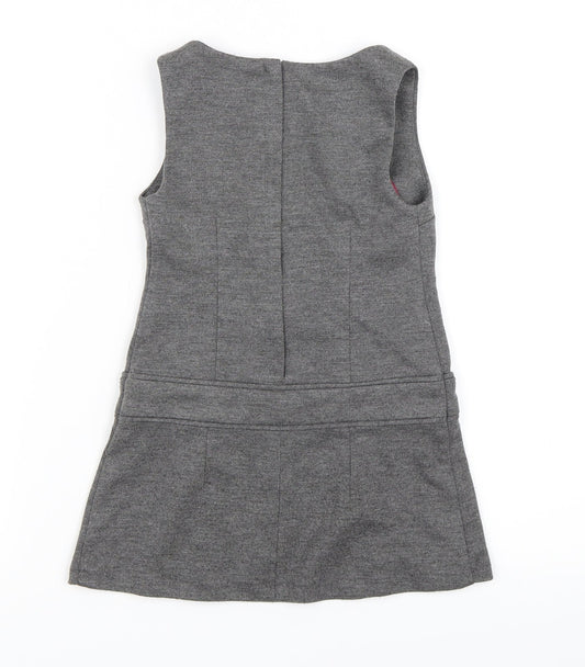 Miss E-vie Girls Grey   Pinafore/Dungaree Dress  Size 3 Years