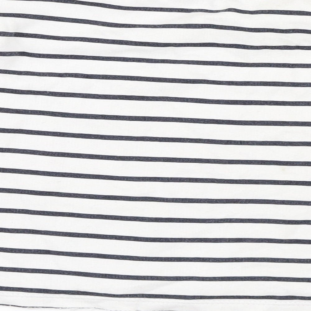 H&M Girls White Striped  Pullover Sweatshirt Size 9-10 Years  - Cropped Sweatshirt