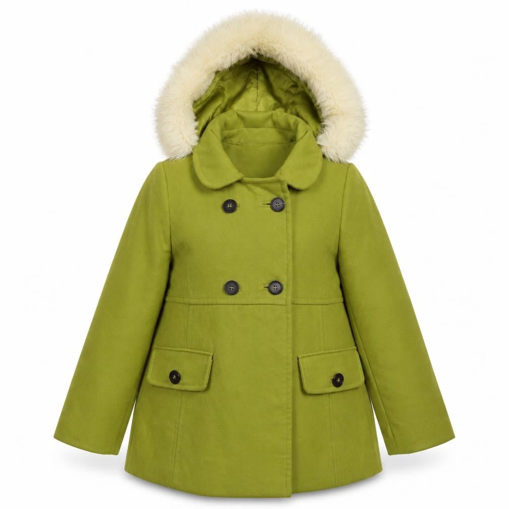 Front view of Topshop women’s green jacket coat, size UK 6