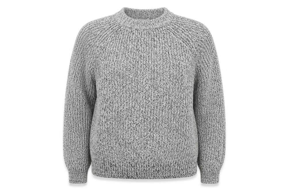 Front view of H&M women’s grey knit jumper, size M