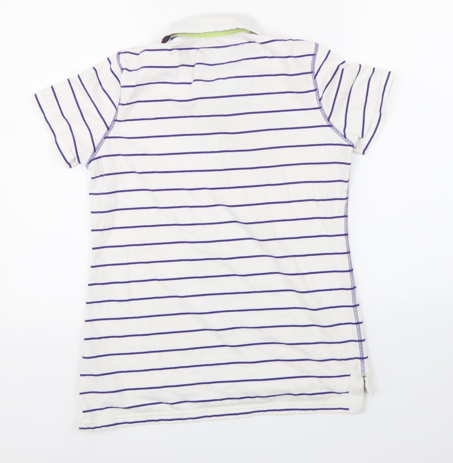 Marks and Spencer Womens White Striped  Basic T-Shirt Size 10