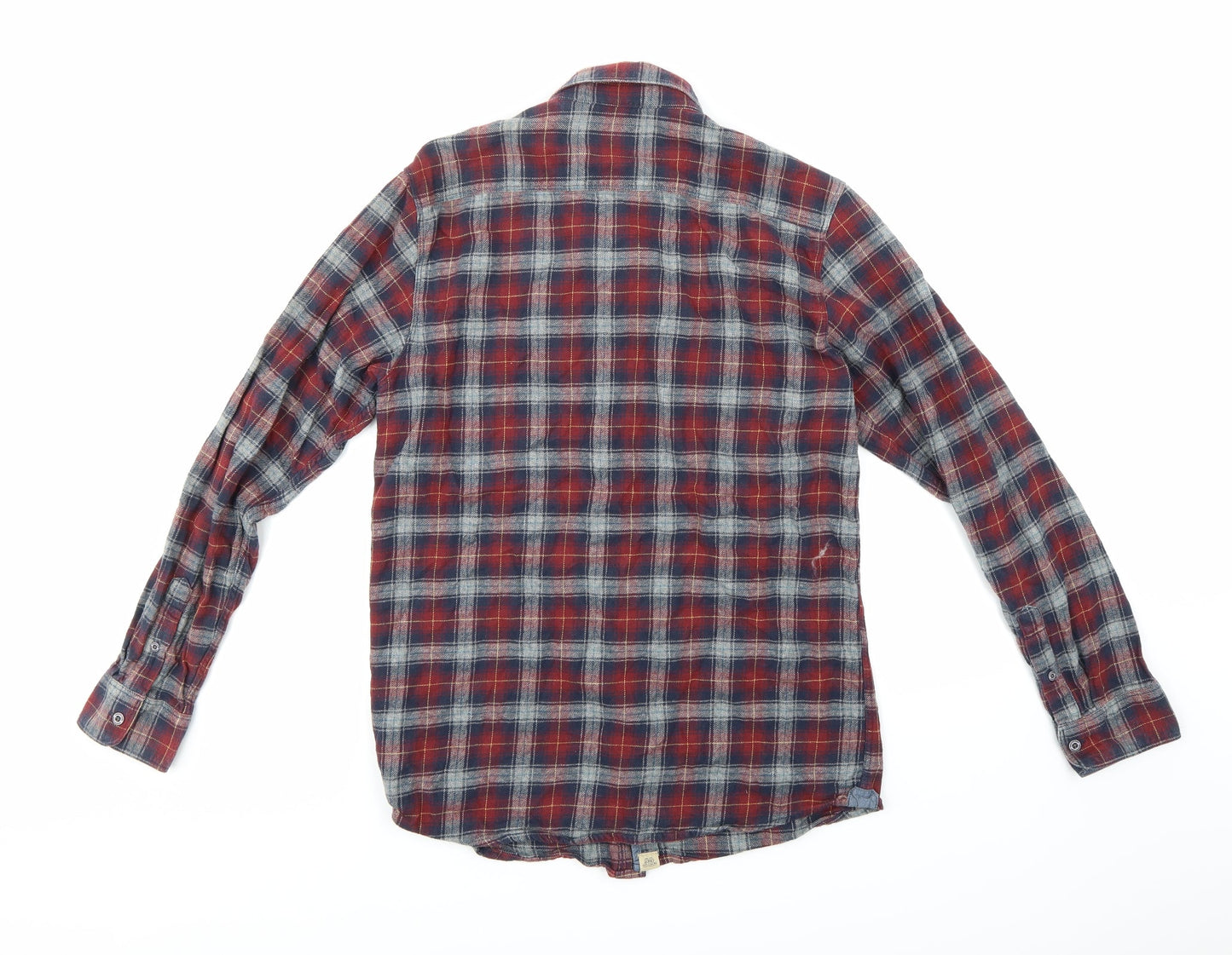 Boston Crew Mens Blue Check   Button-Up Size S