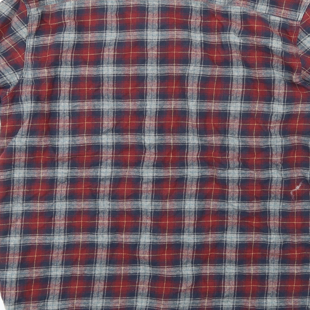 Boston Crew Mens Blue Check   Button-Up Size S