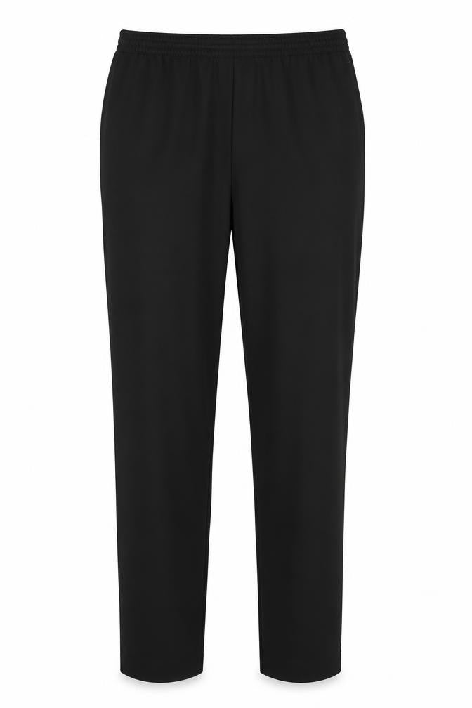 Front view of C&A women’s black trousers, size UK 12, 25-inch leg