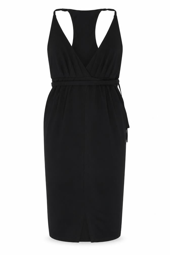Front view of Vera & Lucy women’s black pencil dress, size S