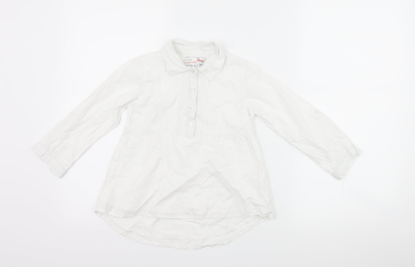Primark Girls White   Basic Button-Up Size 6-7 Years