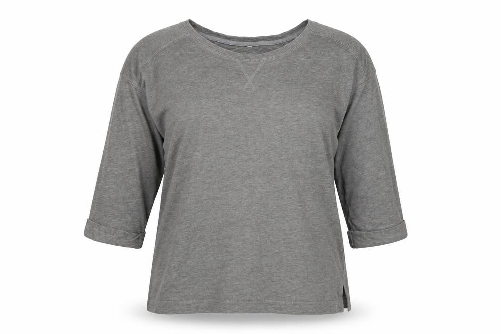 Front view of Marks & Spencer women’s grey knit jumper, size UK 14