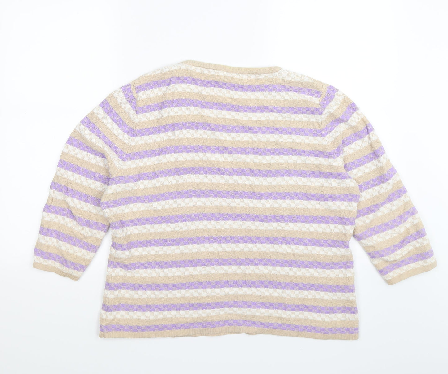 CC Womens Purple Striped Knit Pullover Jumper Size 20