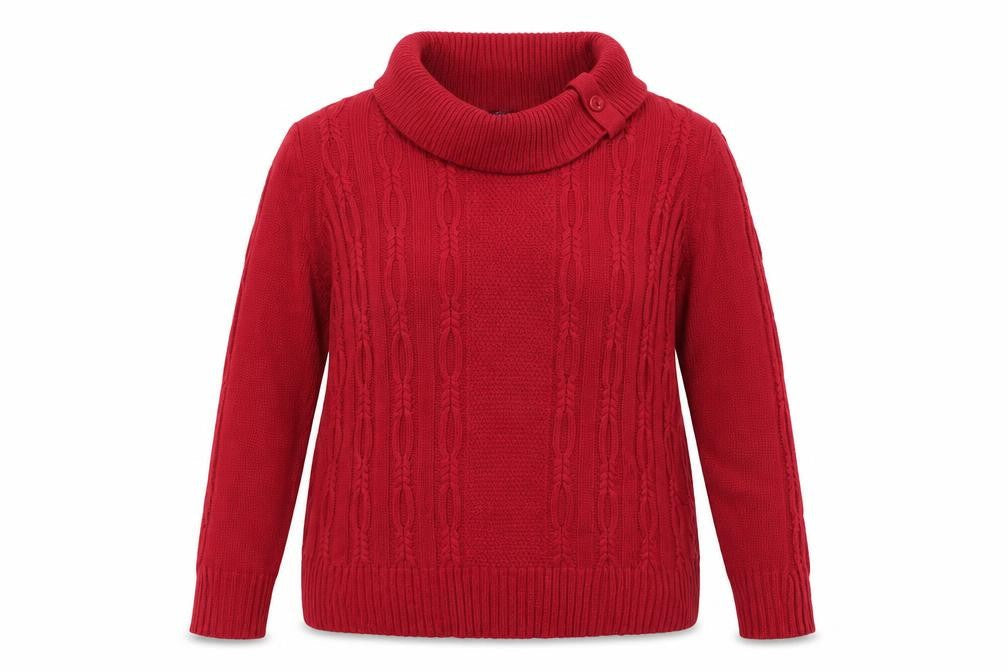 Front view of Bonmarché women’s pink jumper, size UK 14