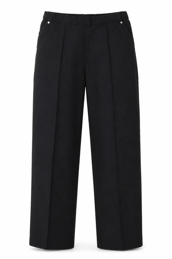 Front view of Marks & Spencer women’s black trousers, size UK 10, 26-inch leg