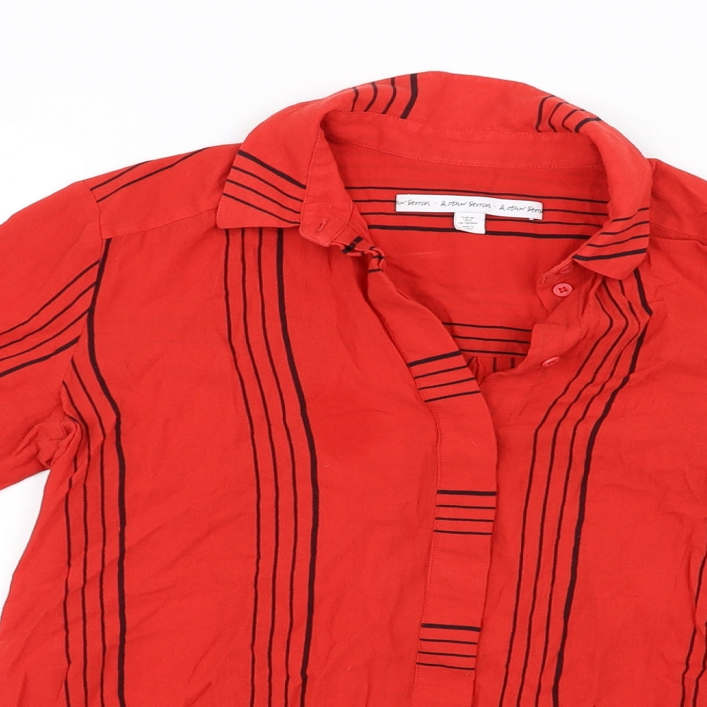 Preworn Womens Red   Basic Blouse Size 8