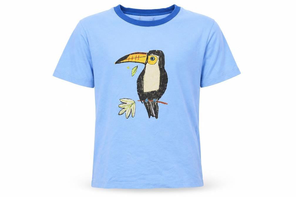 Front view of Jim Thompson boys’ blue basic t-shirt, size M