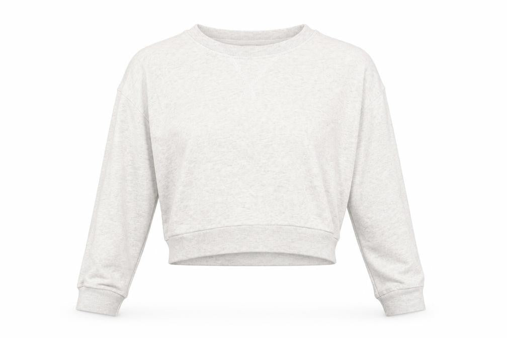 Front view of Divided by H&M women’s grey pullover sweatshirt, size XS, - cropped