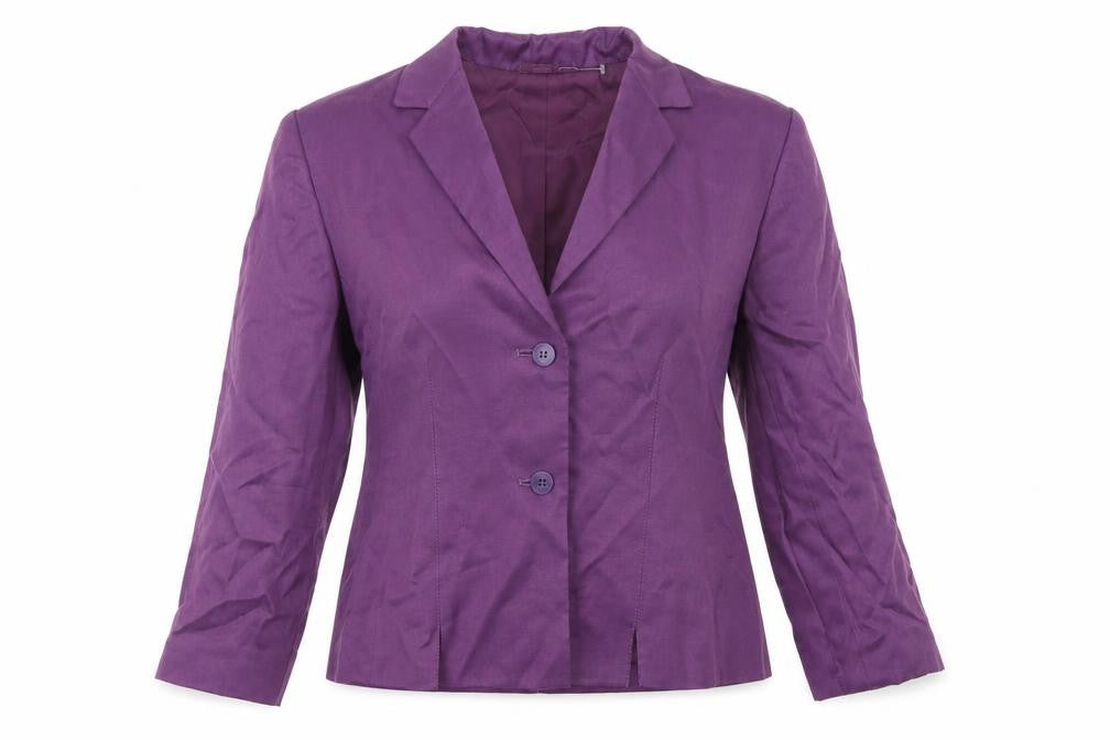 Preworn Womens Purple   Jacket Suit Jacket Size 38