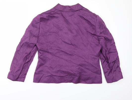 Preworn Womens Purple   Jacket Suit Jacket Size 38