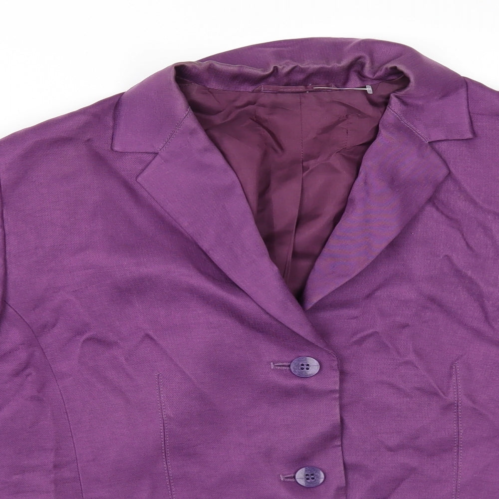Preworn Womens Purple   Jacket Suit Jacket Size 38