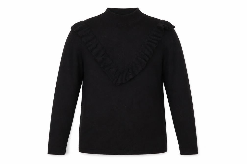 Front view of New Look women’s black knit jumper, size S
