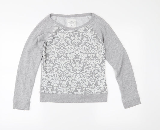 H&M Womens Grey  Jersey Pullover Sweatshirt Size S