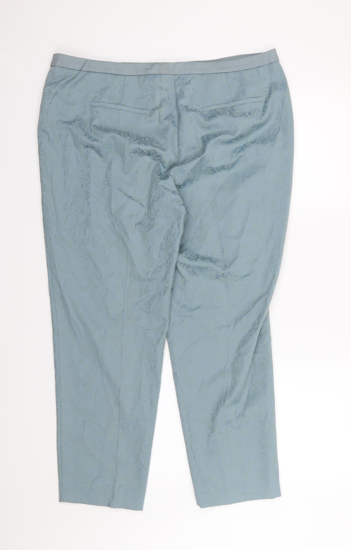 Taifun Womens Blue Floral  Trousers  Size 20 L27 in