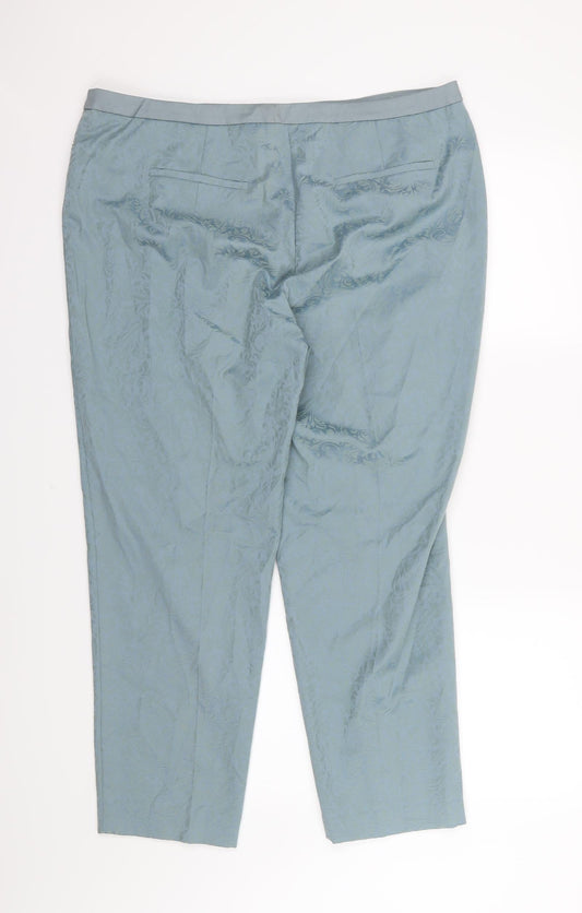 Taifun Womens Blue Floral  Trousers  Size 20 L27 in