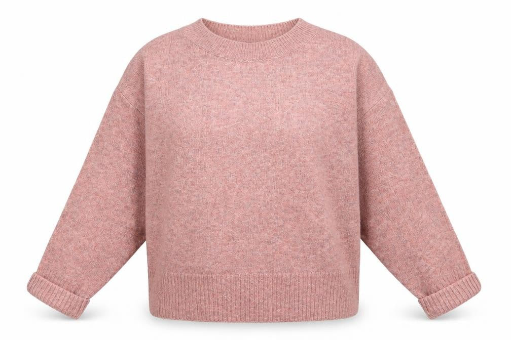 Front view of New Look women’s red knit jumper, size M