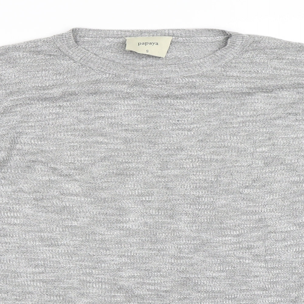 Papaya Womens Grey   Pullover Jumper Size S  - Ruffle Sleeve