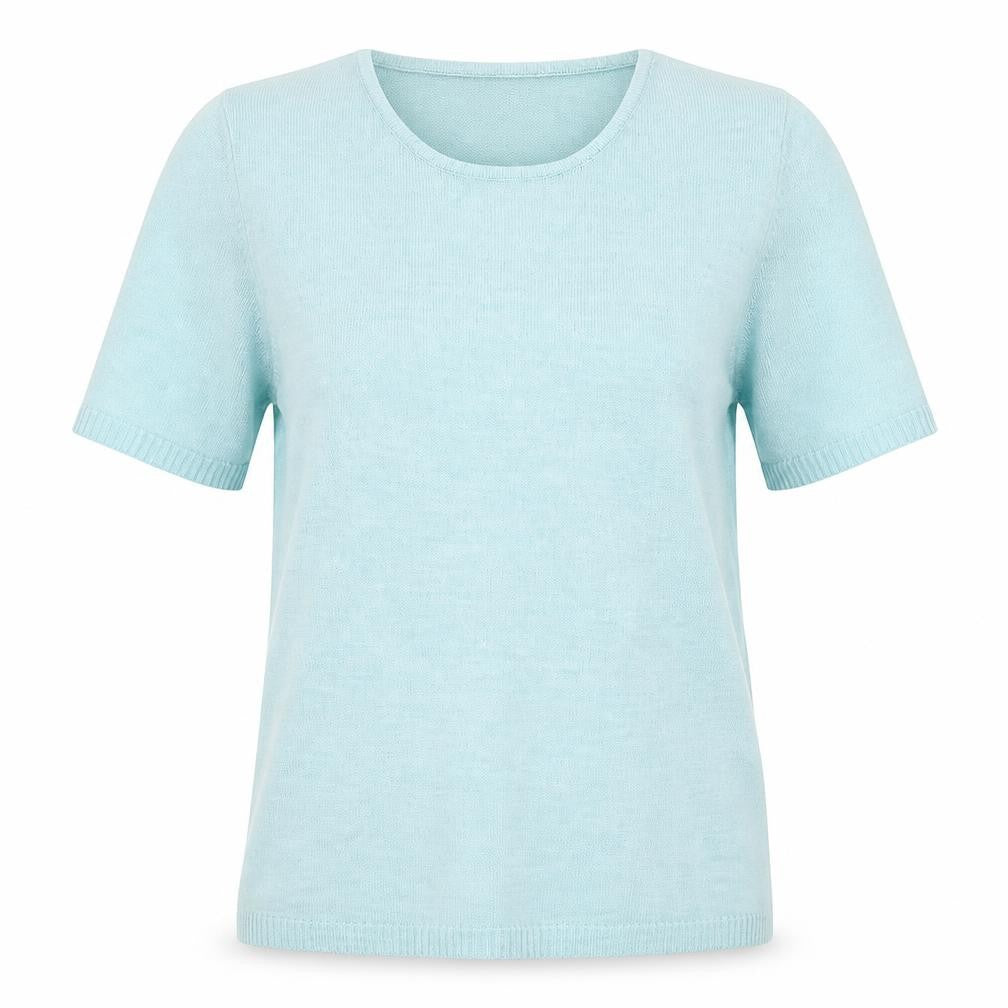 Front view of Papaya women’s blue jumper, size UK 12