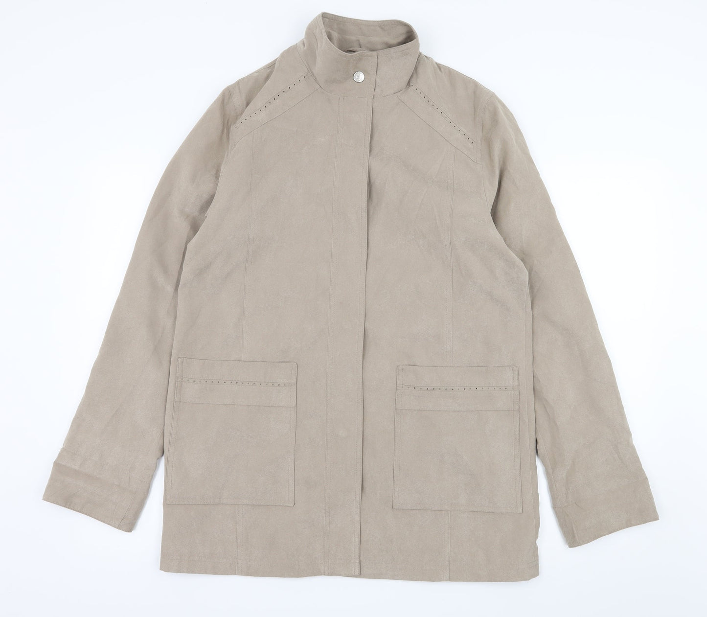 Gray Osbourn Womens Beige   Overcoat Coat Size 10