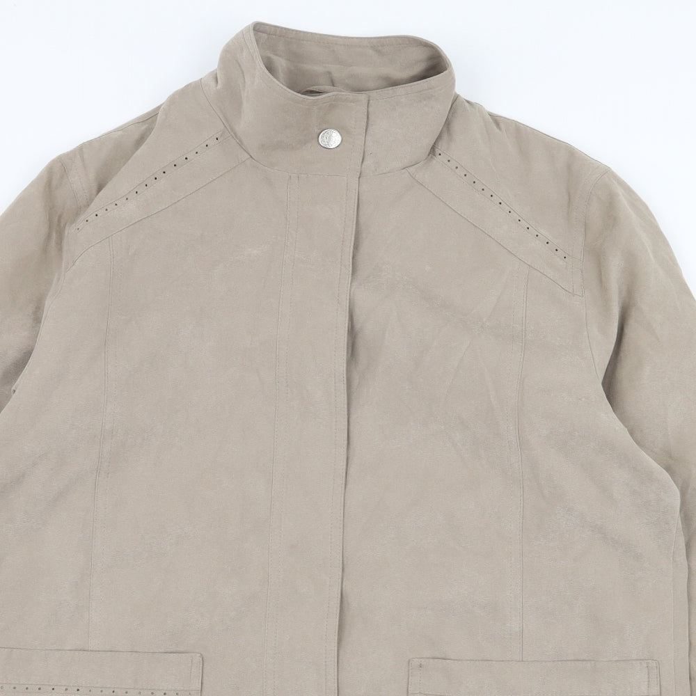 Gray Osbourn Womens Beige   Overcoat Coat Size 10