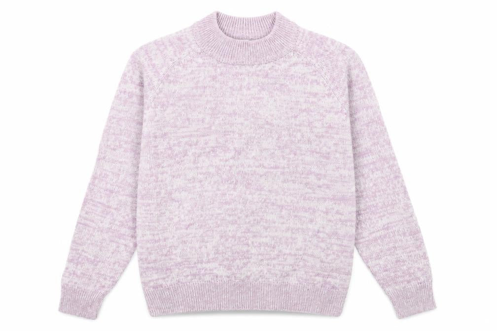 Front view of Preworn women’s purple knit jumper, size UK 14