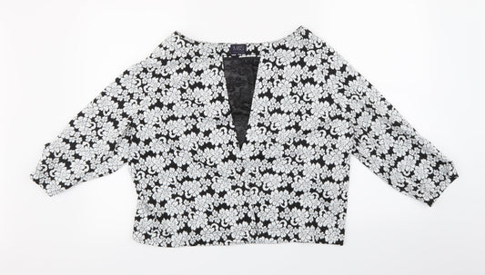 Marks and Spencer Womens Black Floral  Jacket  Size 14
