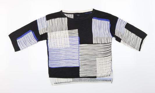 NEXT Womens Black Striped Knit Pullover Jumper Size 6