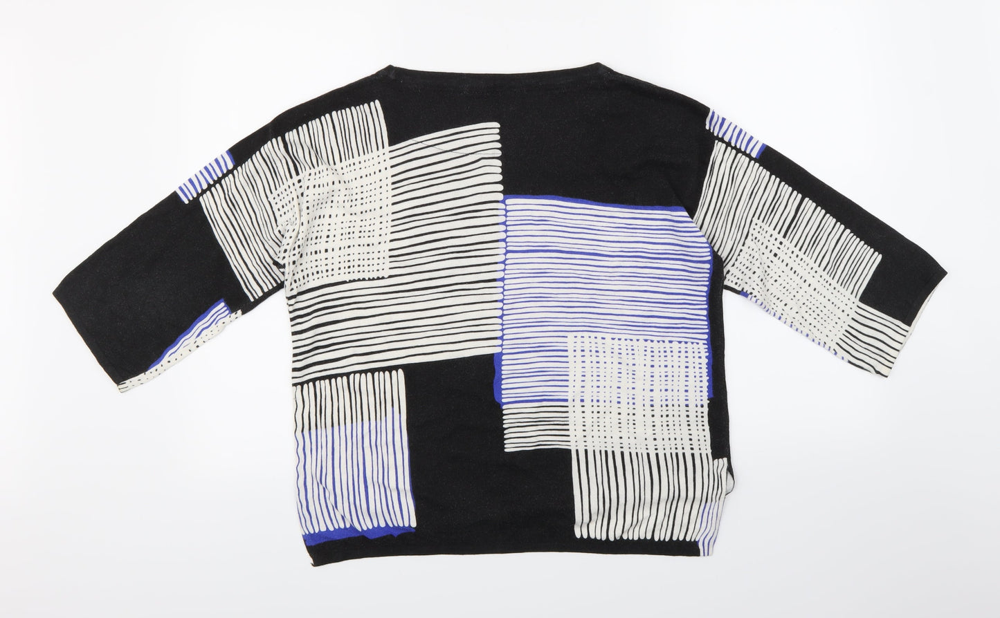 NEXT Womens Black Striped Knit Pullover Jumper Size 6