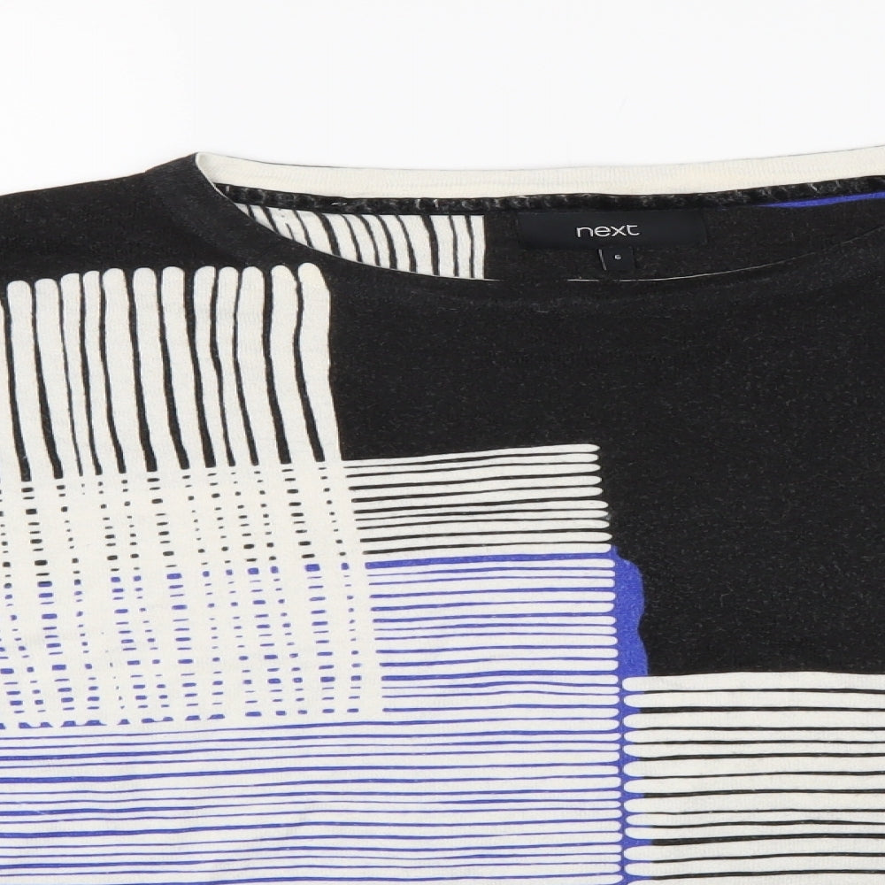 NEXT Womens Black Striped Knit Pullover Jumper Size 6