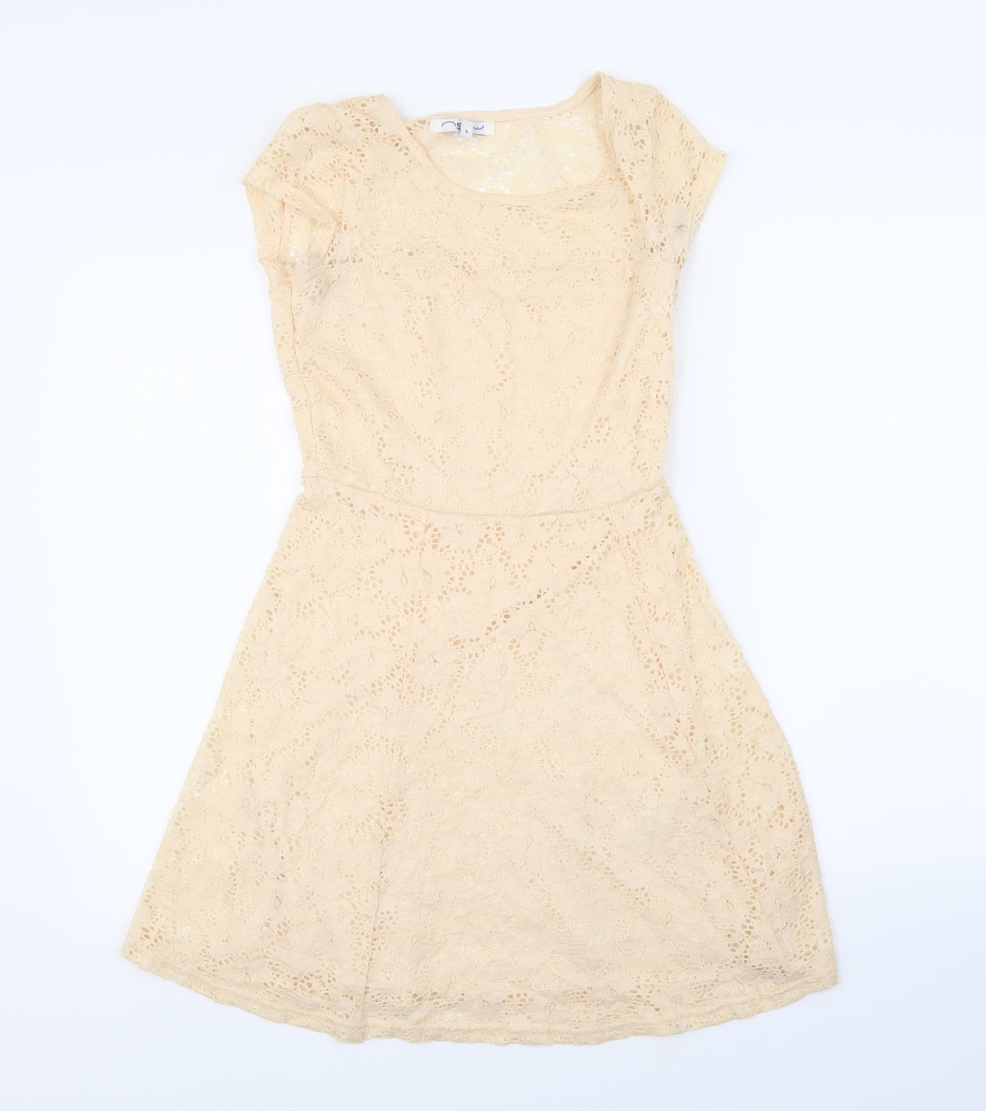 New Look Womens Beige  Lace A-Line  Size 8