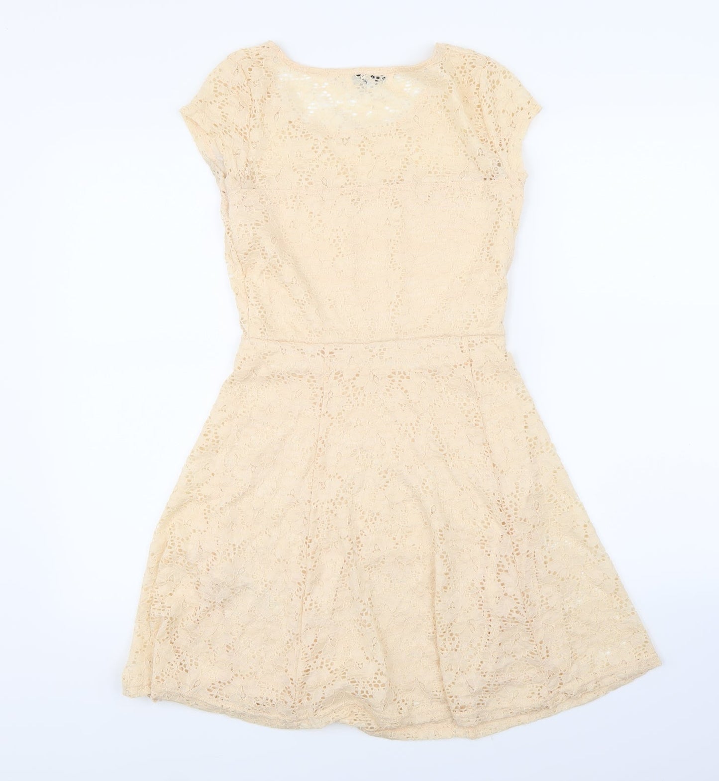 New Look Womens Beige  Lace A-Line  Size 8
