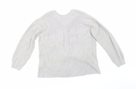 Dorothy Perkins Womens Grey  Knit Pullover Jumper Size 12