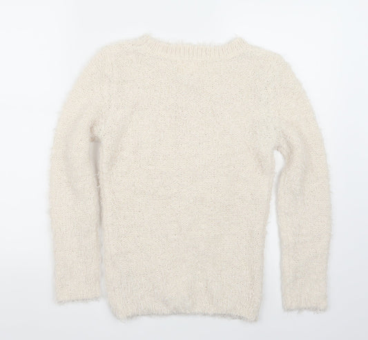 Newlook Womens White   Pullover Jumper Size 8