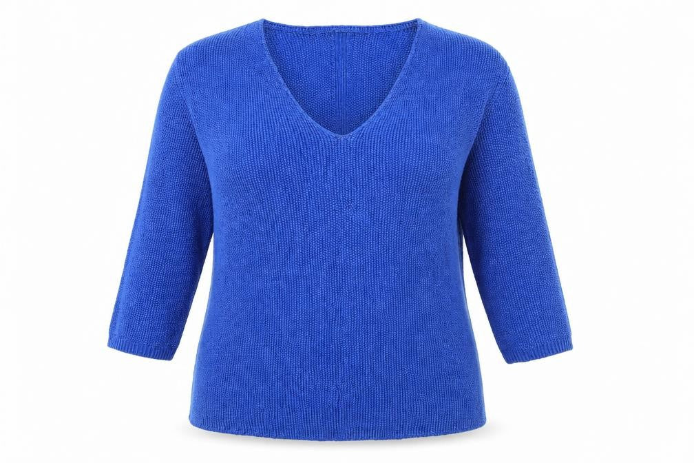 Front view of Next women’s blue jumper, size UK 12