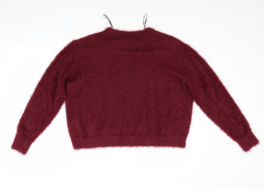 H&M Womens Red   Pullover Jumper Size L