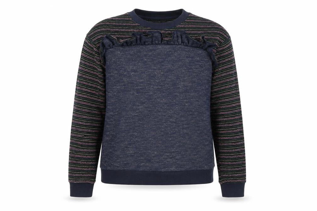 Front view of Tu women’s blue pullover sweatshirt, size UK 8