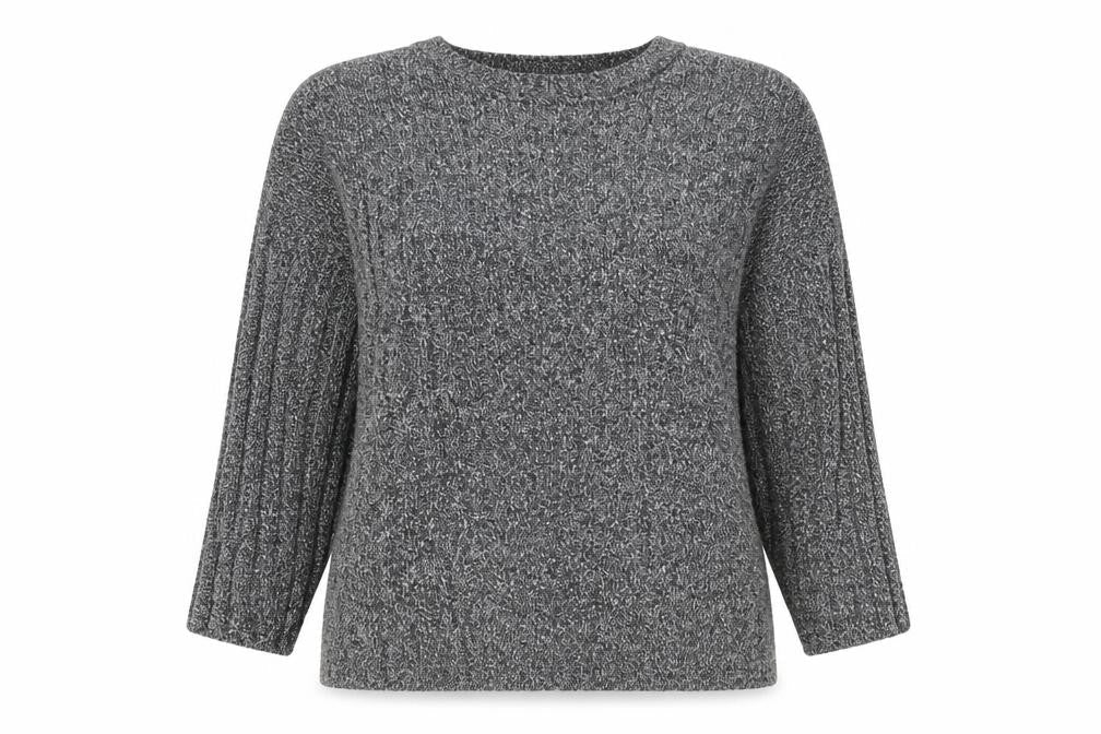 Front view of Essence women’s grey jumper, size L