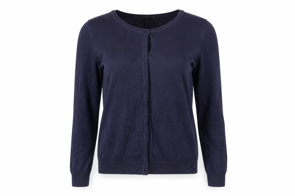 Front view of H&M women’s blue jumper, size S