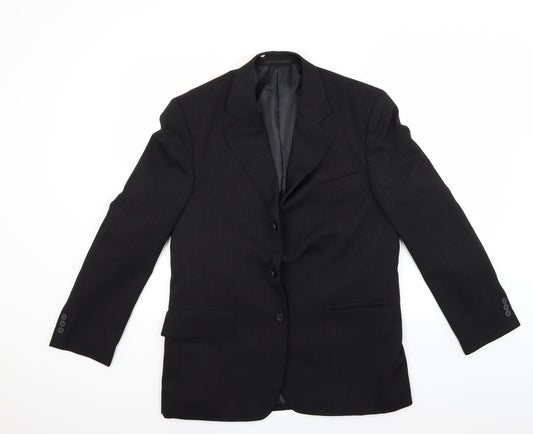 Hans Kelven Mens Black Striped  Jacket Blazer Size 36