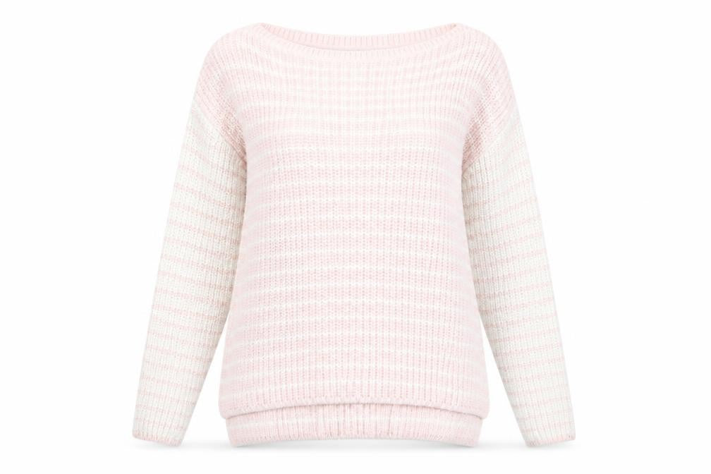 Front view of Marks & Spencer women’s pink jumper, size S