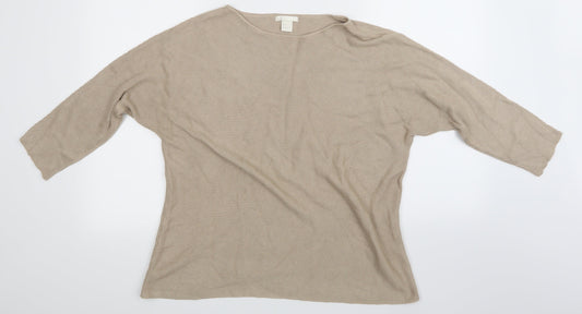H&M  Womens Beige Striped  Pullover Jumper Size 10