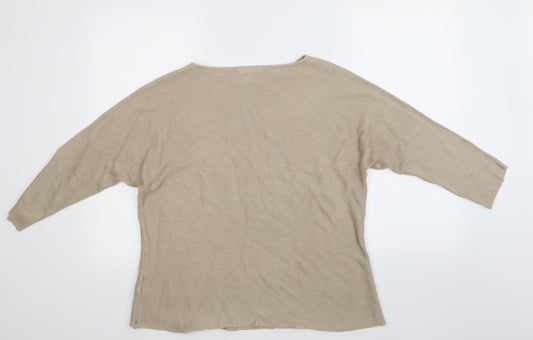 H&M  Womens Beige Striped  Pullover Jumper Size 10