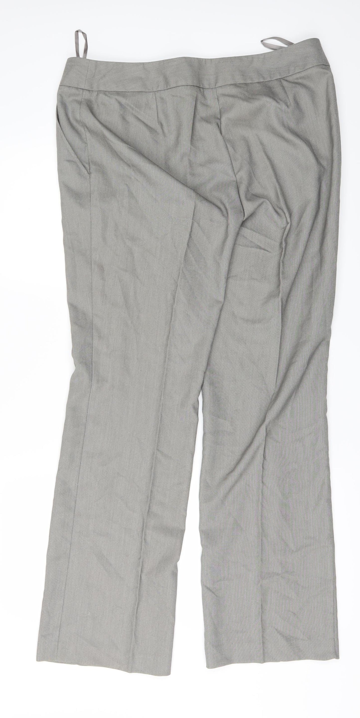 Papaya Womens Grey   Trousers  Size 14 L29 in