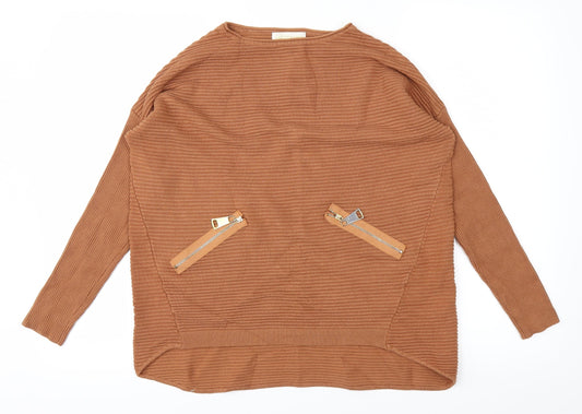 LAETITA Womens Brown   Basic T-Shirt Size M